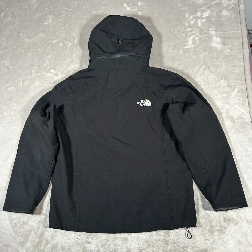 The North Face Summit Series Hooded Jacket Mens L Black Hyvent Removable Hood